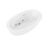 Leni Series 71 in. x 38 in. Jetted Whirlpool 54 Gallon Capacity Freestanding Bathtub with Reversible Drain in White
