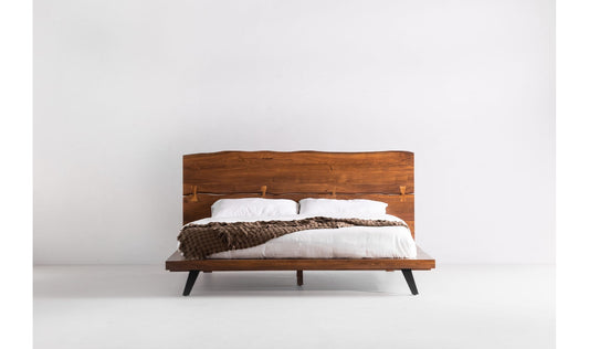 Madagascar Platform Bed Queen Brown