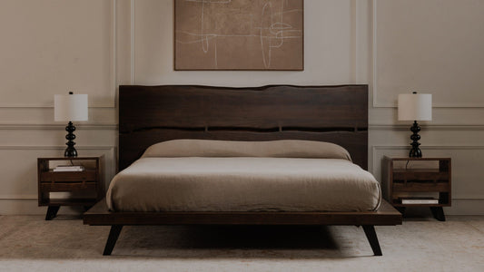 Madagascar Queen Platform Bed Dark Brown