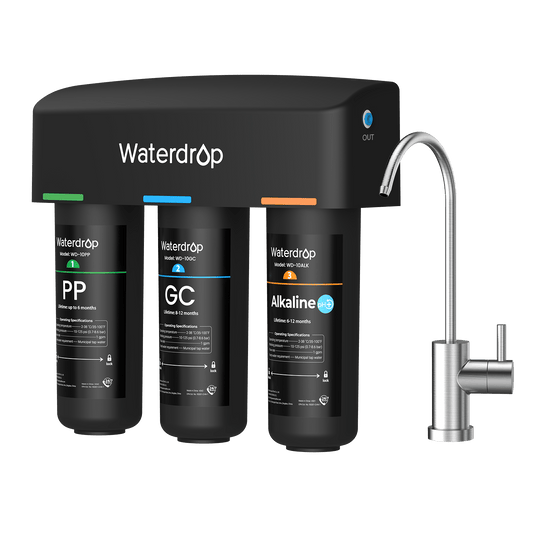 3-stage Under Sink Water Filter with Dedicated Faucet Waterdrop TSB-ALK
