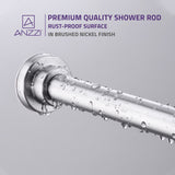 48-88 Inches Shower Curtain Rod with Shower Hooks in Polished Chrome | Adjustable Tension Shower Doorway Curtain Rod | Rust Resistant No Drilling Anti-Slip Bar for Bathroom | AC-AZSR88CH