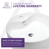 Vitruvius Series 19 in. L x 19 in. W 1-Hole Deck Mount Round Non-Porous Bathroom Vessel Sink in Glossy White Ceramic