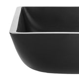 Solstice Square Glass Vessel Bathroom Sink with Matte Black Finish