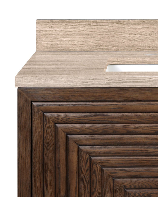Morombe 36" Cocoa Travertine Vanity with Rectangular Undermount Sink