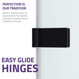 Grand Series 30 in. x 55 in. Frameless Hinged Tub Door with Clear Tempered Glass and Tsunami Guard