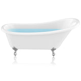 ANZZI Clawfoot Series 67" x 30" Slipper Freestanding Tub, Deep Soaking Acrylic, Reversible Drain, and Polished Chrome Claw Feet (Eagle/Lion Styles)