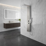 Expanse Series 57 in. 2-Jetted Full Body Shower Panel System with Heavy Rain Shower and Spray Wand in Brushed Steel