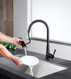 ANZZI Tulip Series 17.72 in.H Single-Handle Pull-Out Sprayer Kitchen Faucet with Brass Material in Oil Rubbed Bronze Finish