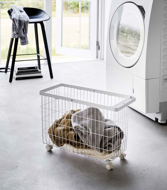 Rolling Wire Basket (14.8" H)  - Steel