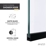 Screen Series 34 in. x 74 in. Fixed Frameless Shower Door with Tsunami Guard Tempered Clear Glass