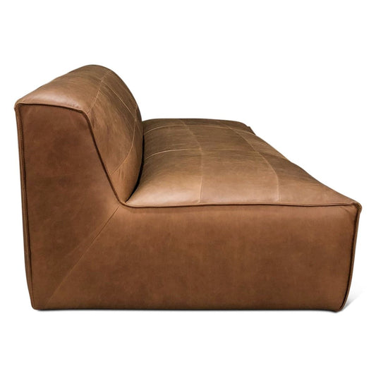 Maison Blayne Armless Sofa in Charme Mocha Leather