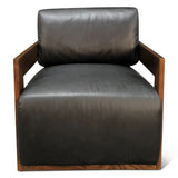 Maison Harper Accent Chair in Charme Black Leather