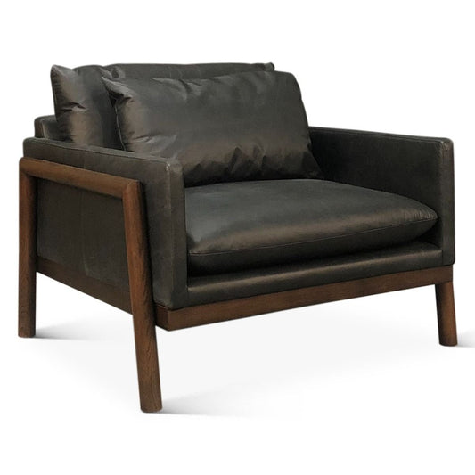 Maison Norah Accent Chair in Charme Black Leather