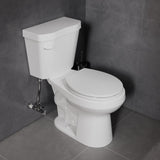 12 inch 2-pieces 1.28 GPF Siphon Ceramic Toilet in White Soft Close Seat with ADA height Included