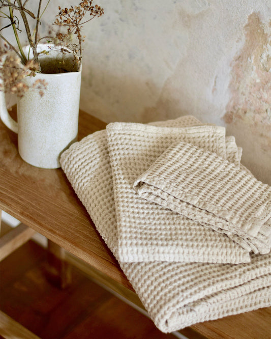 Vanilla waffle towel set (3 pcs)