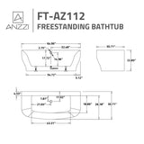 Bank Series 65 in. x 31 in. Flat Bottom Acrylic Freestanding Soaking Bathtub with Center Drain in Glossy White
