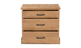 Tade 3 Drawer Nighstand Honey Pine