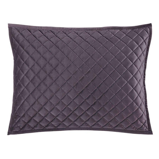 Velvet Quilted Pillow Sham Set, King