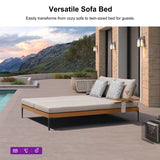 PURPLE LEAF Sicilia L-Shaped Modular Outdoor Sectional with Oatmeal Greige Cushions Flexible Layout for Garden Poolside