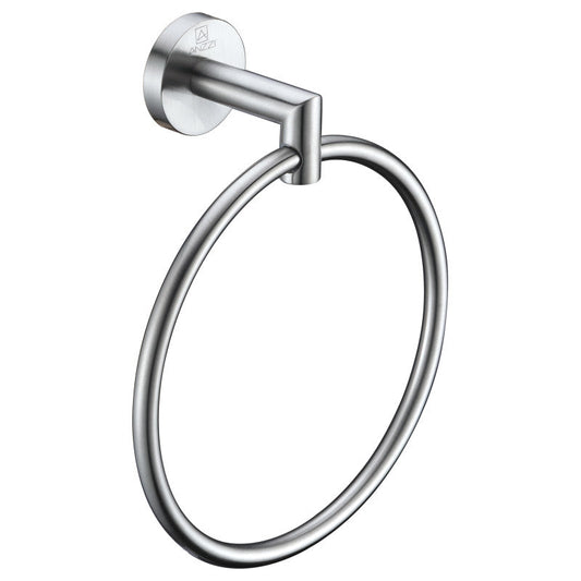 ANZZI Caster 2 Towel Ring, RHINO ALLOY Certified Stainless Steel & Zinc, Scratch Resistant Surface, 4 lb. Capacity, Multiple Finishes