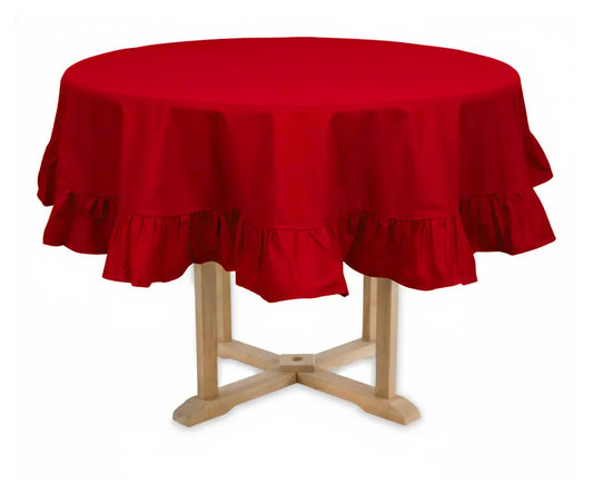 Round Ruffled Tablecloth