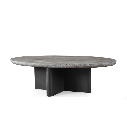 VICTORIA ALUMINUM Oval Stone Coffee Table