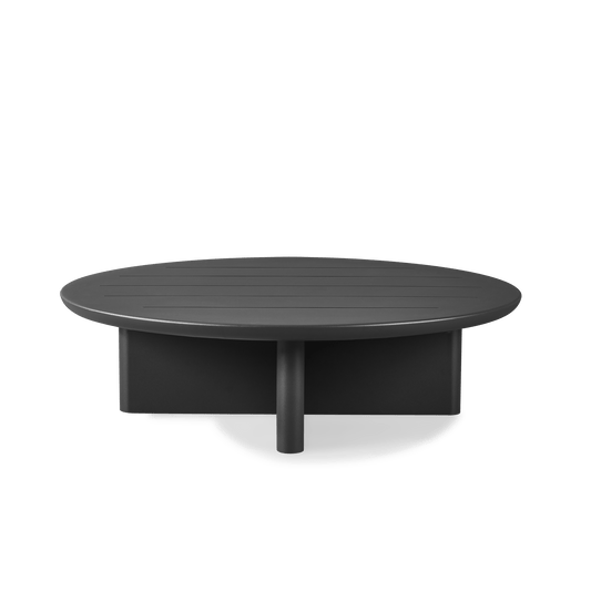 VICTORIA ALUMINUM Round Slatted Coffee Table