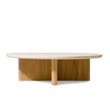 Victoria Teak Round Stone Coffee Table