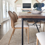 Barcelona Beige Rattan Upholstered Dining Chair (Set of 4)