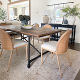 Barcelona Beige Rattan Upholstered Dining Chair (Set of 4)
