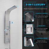 Aura Series 39 in. 2-Jetted Full Body Shower Panel System with Rainfall Showerhead and Spray Wand