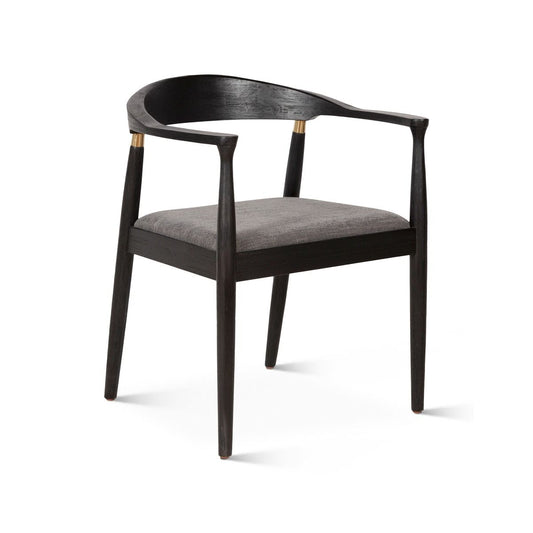 Lander 22" Dining Chair with Flint Gray Fabric in Black