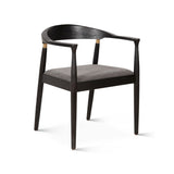 Lander 22" Dining Chair with Flint Gray Fabric in Black
