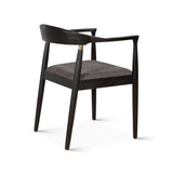 Lander 22" Dining Chair with Flint Gray Fabric in Black