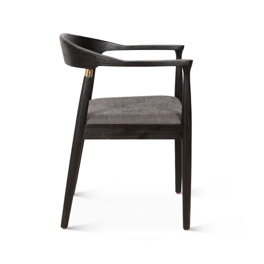 Lander 22" Dining Chair with Flint Gray Fabric in Black