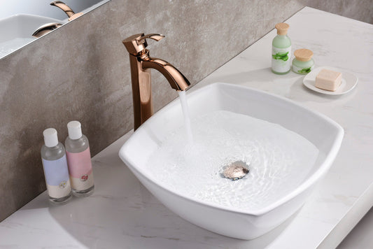 Deux Series Ceramic Vessel Sink in White