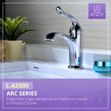 Arc Series Single Hole Single-Handle Low-Arc Bathroom Faucet in Polished Chrome