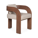 Roman Accent Chair with Khaki Fabric and Fawn Legs