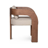Roman Accent Chair with Khaki Fabric and Fawn Legs