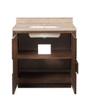 Morombe 36" Cocoa Travertine Vanity with Rectangular Undermount Sink