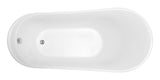 Prima Series 67 in. x 31 in. Flat Bottom Acrylic Freestanding Soaking Bathtub with Center Drain in Glossy White