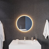 ANZZI Round LED Smart Mirror (24, 28, or 32 in. Diam.), Copper-Free, Adjustable CCT, Built-in Defogger, UL-Certified Electronics, IP44 Rated