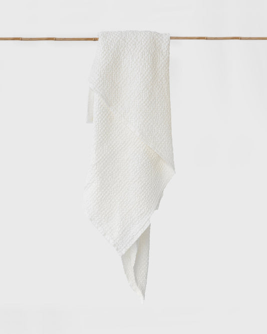 Waffle Bath Towel in White