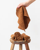 Waffle face cloth set of 5 in Cinnamon