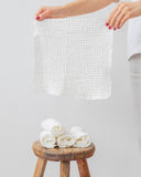 Waffle face cloth set of 5 in White