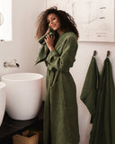 Waffle Kitchen Towel in Forest green