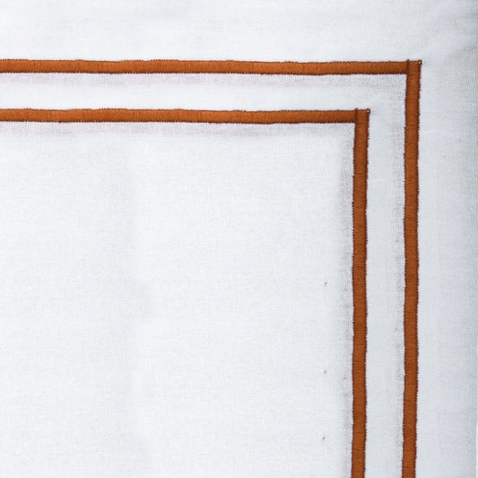Terracotta Double Line Embroidery Napkins