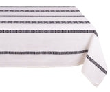 Cotton Tablecloth - Rectangle Tablecloth - Black and White