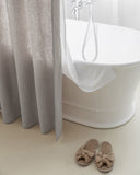 Waterproof linen shower curtain panel (1 pcs) in Light gray