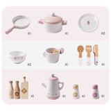 ROBUD Wooden Play Kitchen with Realistic Accessories